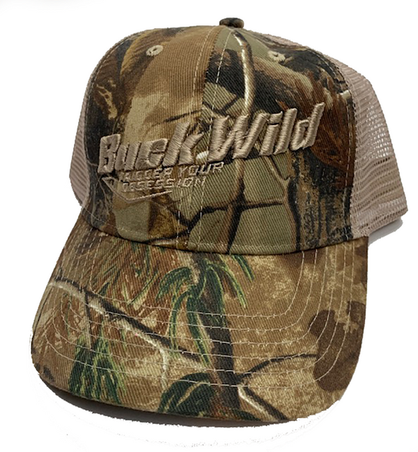 Buck Wild Camo with Tan Mesh Hat Velcro Adjustable  - Dirty Doe & Buck Wild 