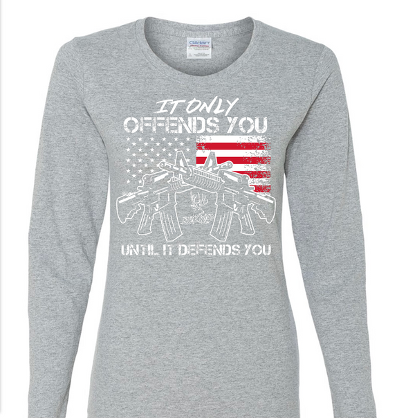 “AMERICAN GIRL” Gray Sleeve with white/red logo - Dirty Doe & Buck Wild 