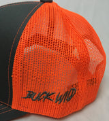 Buck Wild "Sunkist" Curveable Flexfit Hat Charcoal Black and Orange - Dirty Doe & Buck Wild 