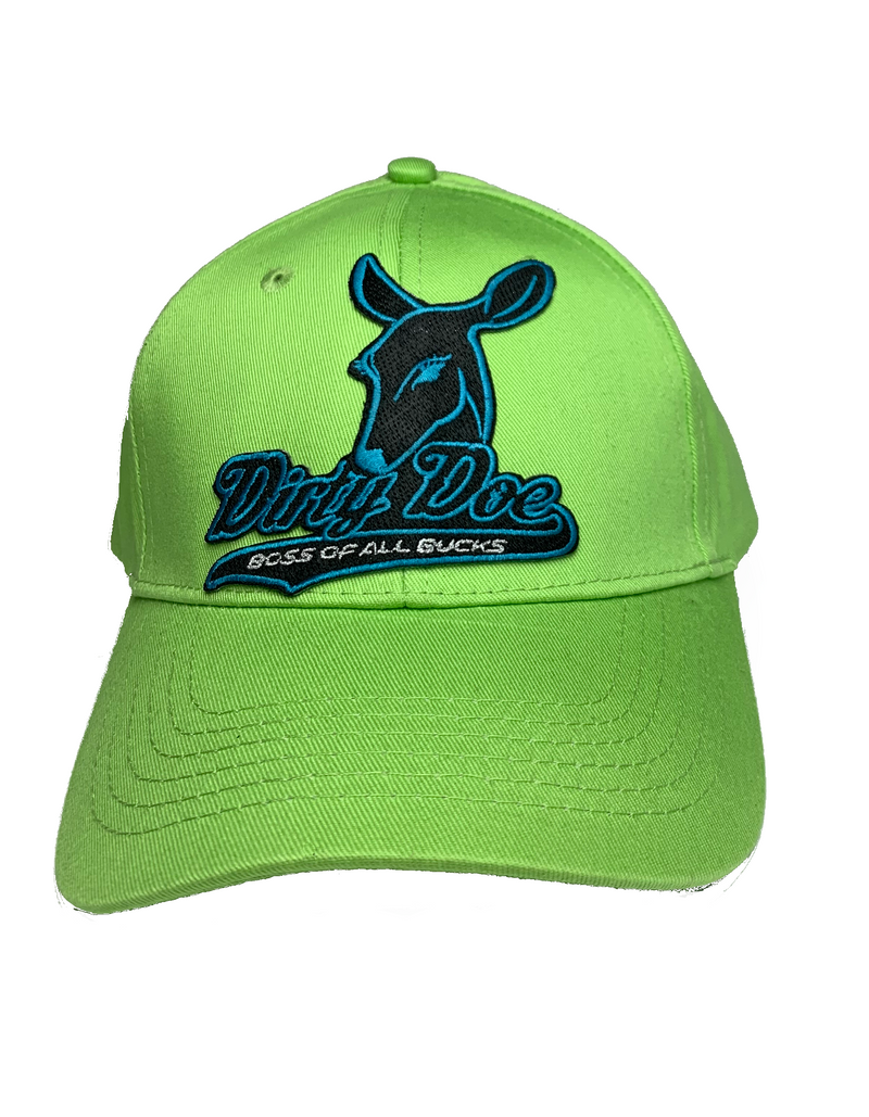 Youth Summer Green With Neon Blue Dirty Doe Patch Hat - Dirty Doe & Buck Wild 