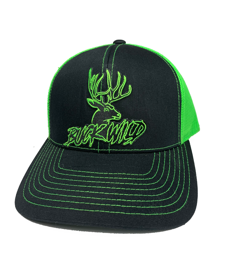 Buckwild Neon Green Patch Snapback hat - Dirty Doe & Buck Wild 