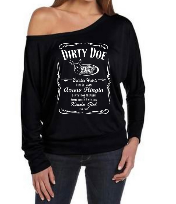 Dirty Doe " Breakin Hearts" Off the shoulder tee - Dirty Doe & Buck Wild 