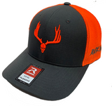 Buck Wild "Sunkist" Curveable Flexfit Hat Charcoal Black and Orange - Dirty Doe & Buck Wild 