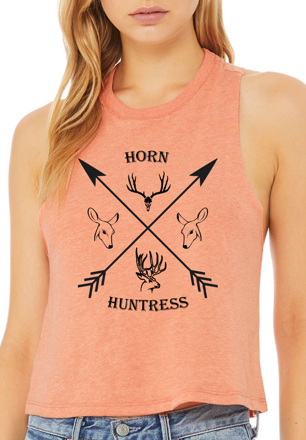 Dirty Doe "Horn Huntress " Dirty Doe Buckwild Criss Cross Crop Tank Top - Dirty Doe & Buck Wild 