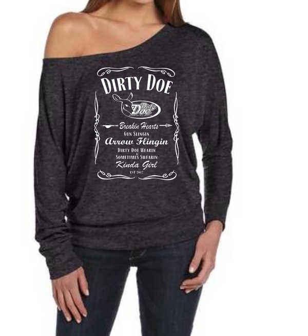 Dirty Doe " Breakin Hearts" Off the shoulder tee - Dirty Doe & Buck Wild 