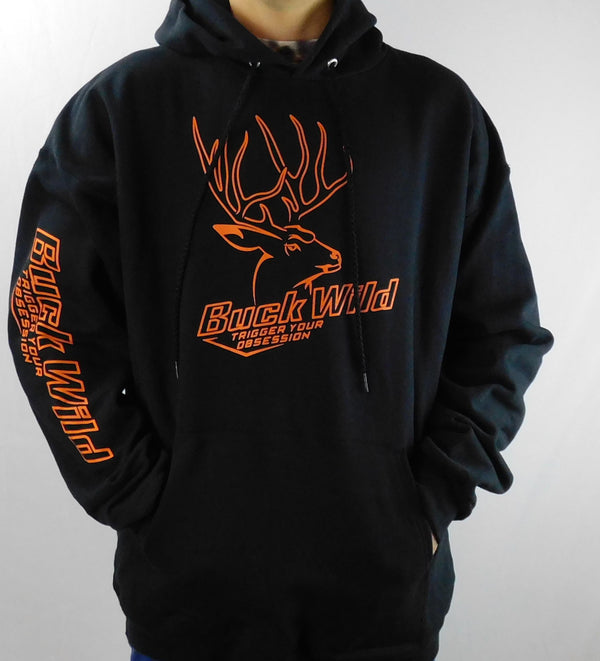 Buck Wild Black Hoodie With Orange Logo - Dirty Doe & Buck Wild 