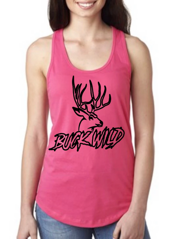 Buck Wild Racer Back Tank Tops (Assorted Colors) - Dirty Doe & Buck Wild 